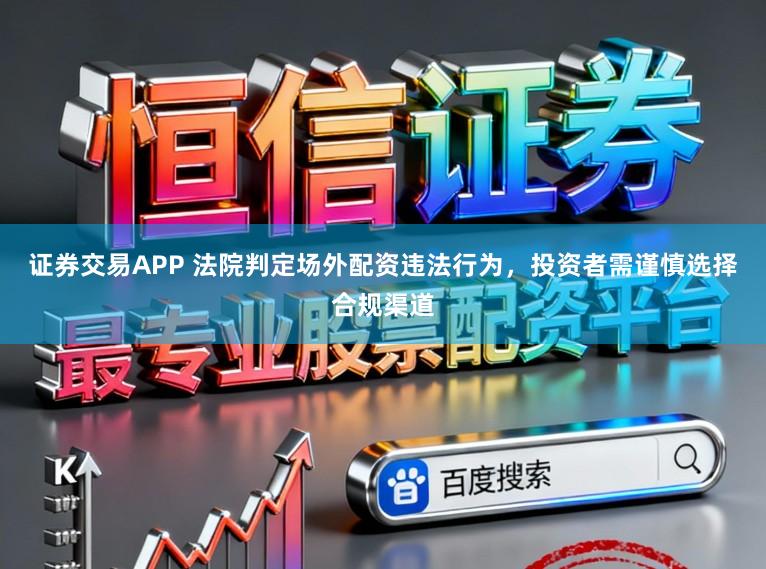 证券交易APP 法院判定场外配资违法行为，投资者需谨慎选择合规渠道